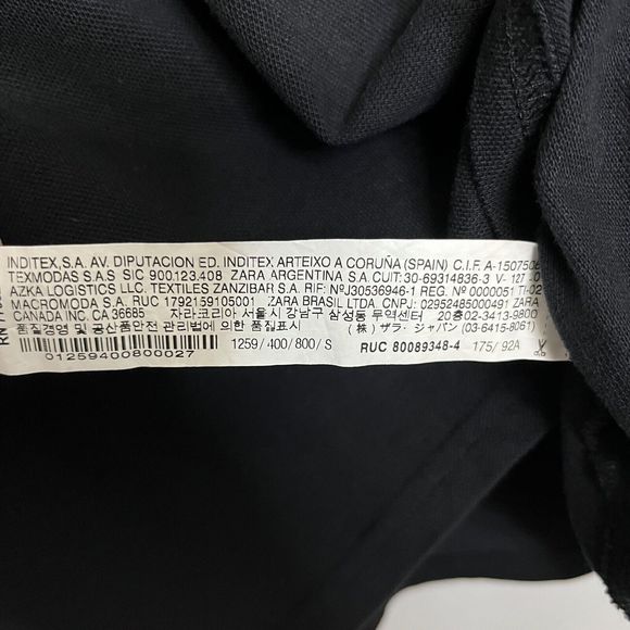 Zara Man Polo Shirt Short Sleeve Black W/ Metal Studded Accents Small Rare NWOT - Picture 5 of 9